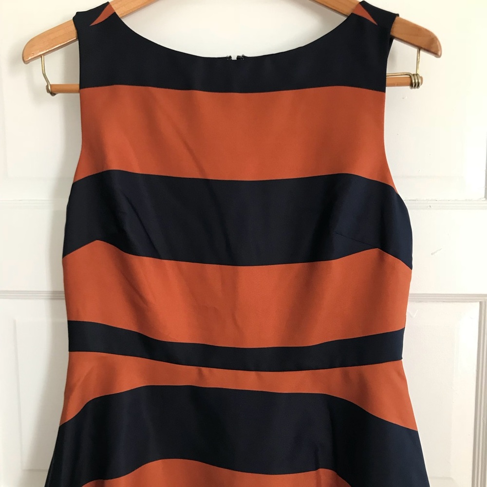 Banana Republic peplum orange blue striped tank